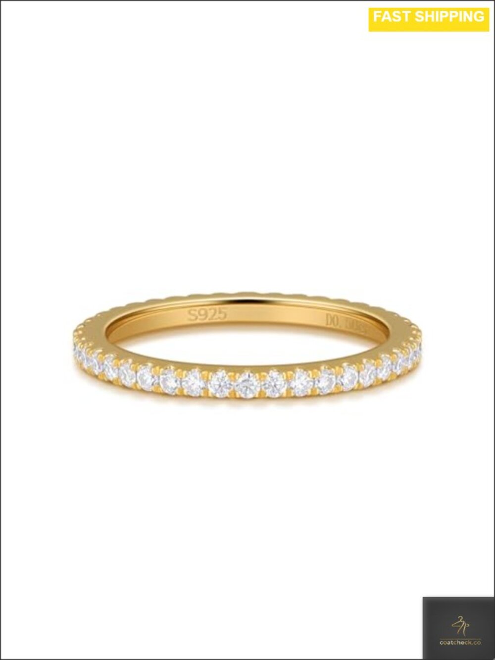 Moissanite Sterling Silver Wedding Band Full Eternity Ring